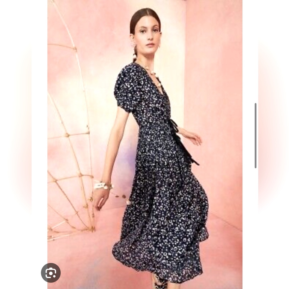 Ulla Johnson blue and white midi dress